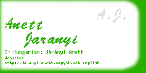 anett jaranyi business card